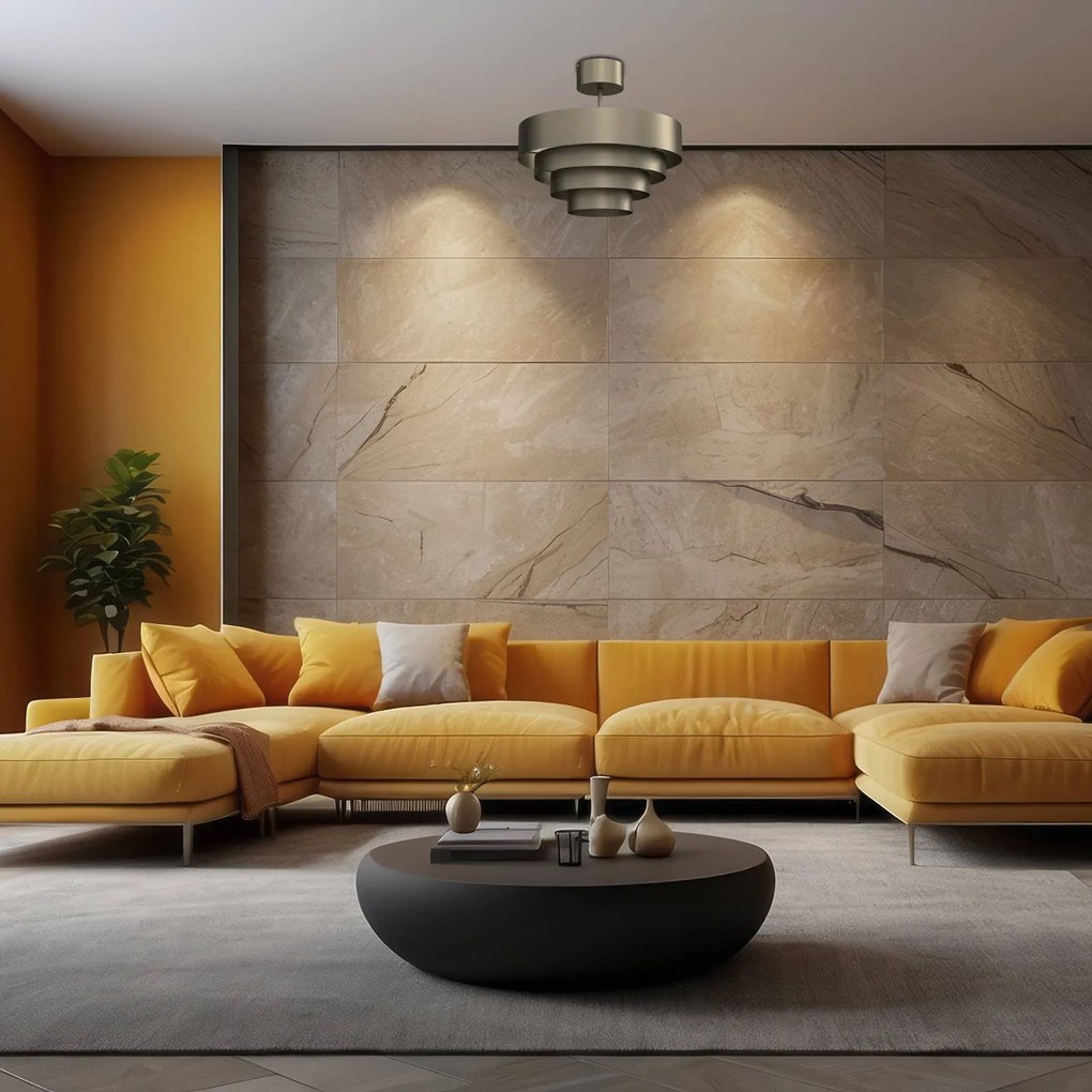 Plafoniera soffitto Rings Luminex, dimmerabile, Ottone / Oro, Soggiorno / Sala da pranzo, Metallo, Moderno, Plafoniera
