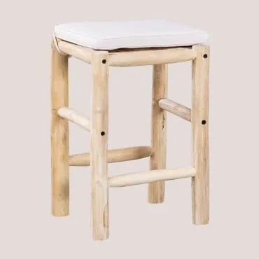 Sgabello Alto Da Giardino In Legno Di Teak (78 Cm) Narel Marrone Legno Naturale - Sklum