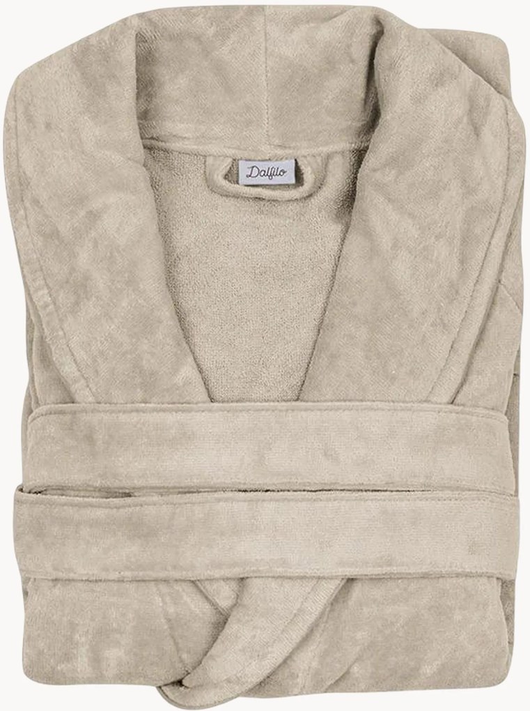 Accappatoio unisex in cotone con collo a scialle Caffe Latte