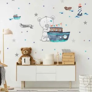 Adesivi da parete per ragazzi - Orso marinaio | Inspio