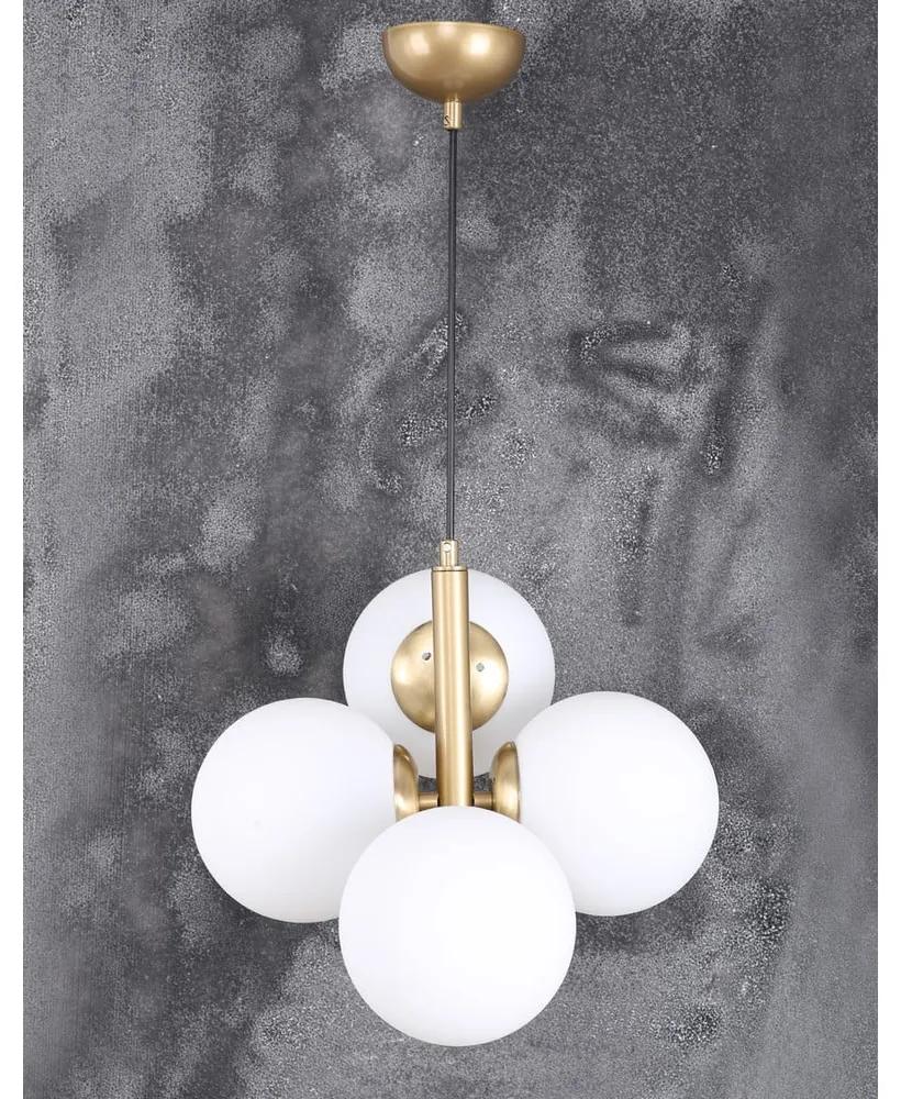 Lampada a sospensione con paralume in vetro oro e bianco ø 15 cm Forte - Squid Lighting