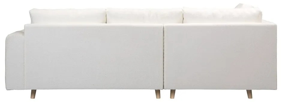 Divano angolare bianco in tessuto bouclé (angolo sinistro) Ariella - Ropez