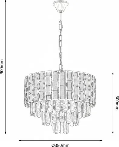 Brilagi - Lampadario a catena CRISTAL 5xE14/40W/230V Ø 38 cm
