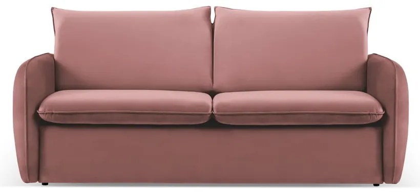 Divano letto in velluto rosa 194 cm Vienna - Cosmopolitan Design