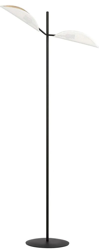 Piantana Moderno Eridano Acciaio Nero 2 Luci E14 Ip20