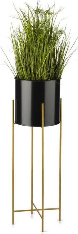 Portafiori 75x17 cm nero/oro