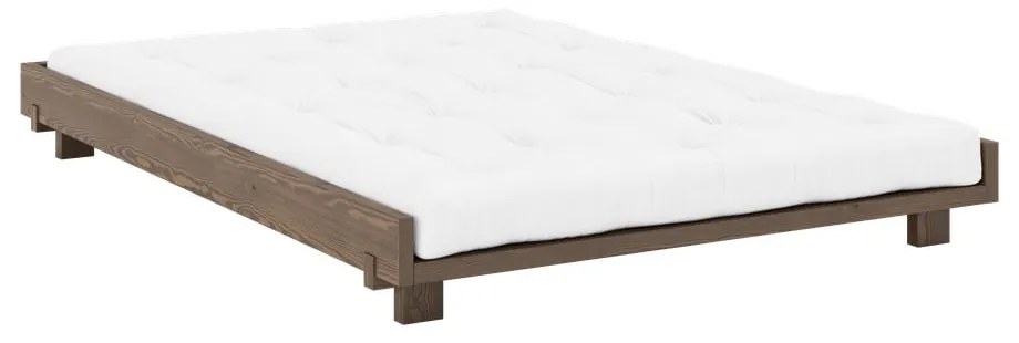 Letto matrimoniale marrone in pino massiccio con rete inclusa 140x200 cm Social – Karup Design
