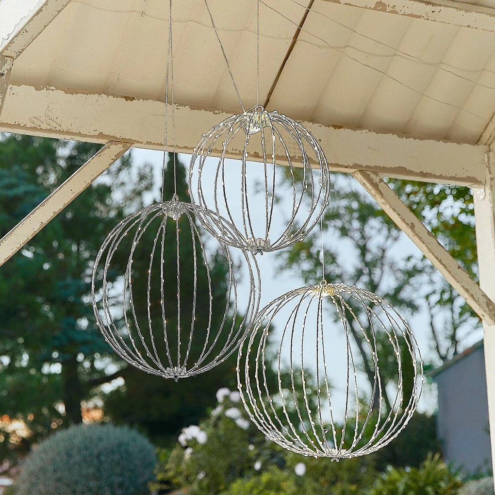 LOBERON Set di 3 sfere LED Brilliante