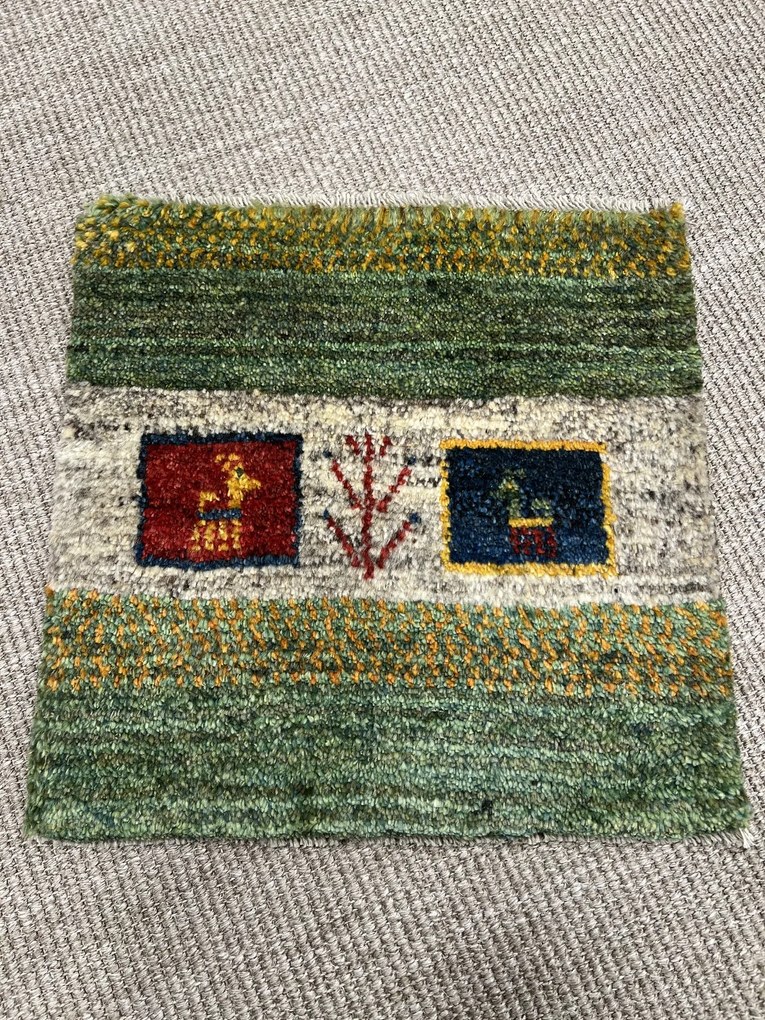 Gabbeh Tappeto persiano 40x40 Verde (Iran) Annodato A Mano