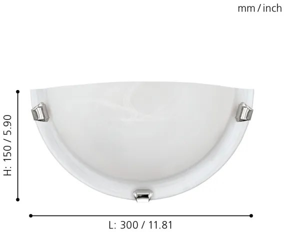 Eglo 7188 - Lampada da parete SALOME 1xE27/60W/230V in vetro alabastrino