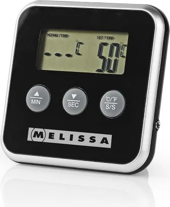 Melissa - Termometro per carne con display digitale e timer 0-250 °C 1xAAA