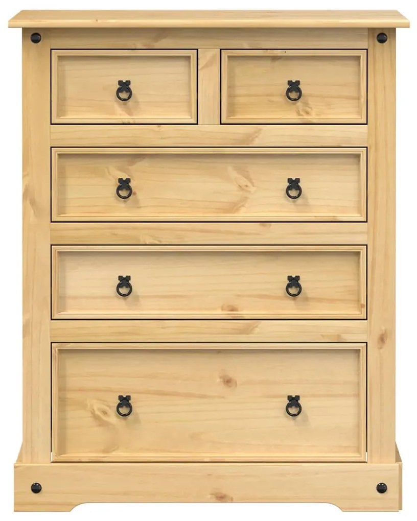 Cassettiera corona 92x48x114 cm in legno massello di pino