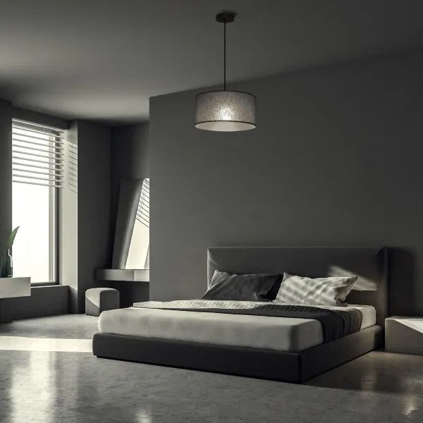 Lampadario a sospensione ALBA con cavo 1xE27/15W/230V Ø 40 cm grigio