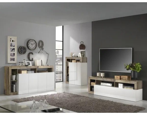 Mobile TV LENOR bianco/marrone