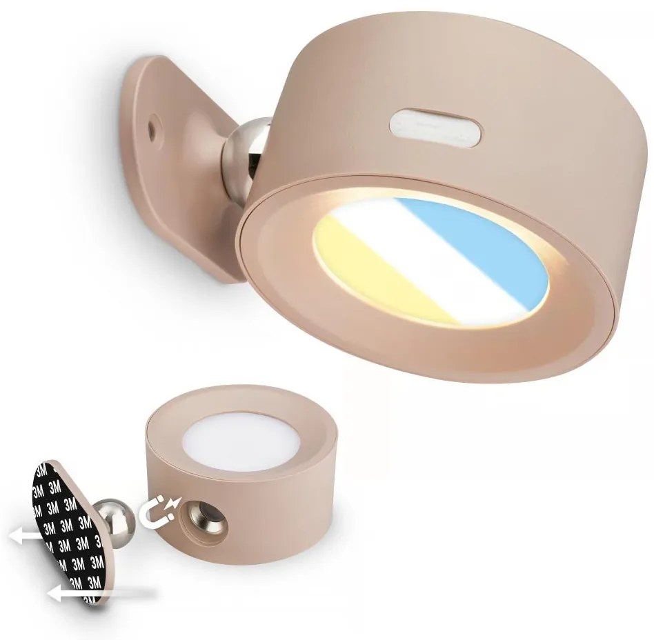 Briloner 3896011 - Applique da parete LED TARI dimmerabile ricaricabile LED/1,6W/5V 1500 mAh beige