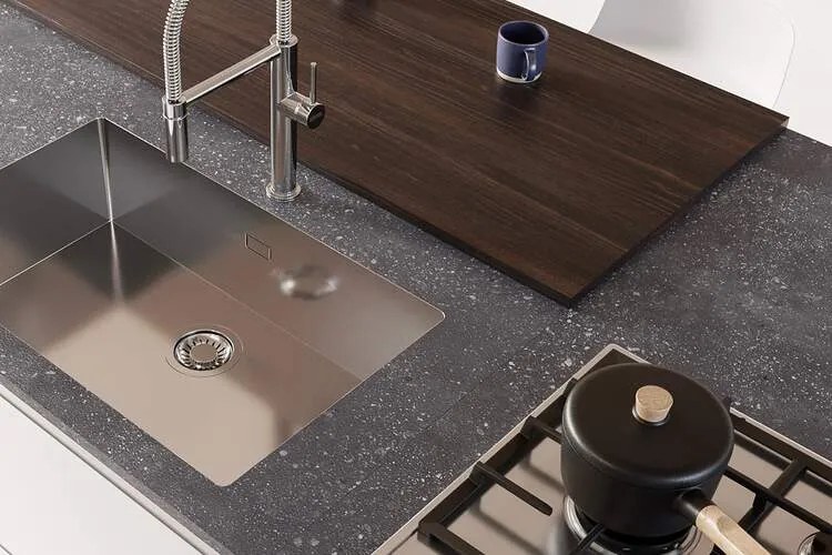 Cucina Moderna Flux Motus lineare con isola personalizzabile