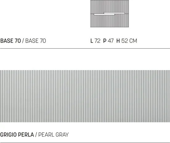 Mobile bagno sospeso 70 cm con 2 cassetti RIGHE Grigio Perla