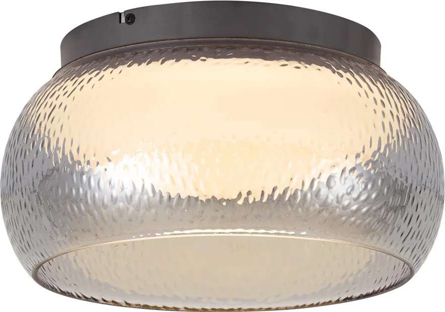 Plafoniera Art Déco color canna di fucile con vetro fumé e LED dimmerabile a 3 fasi - THIMBLE