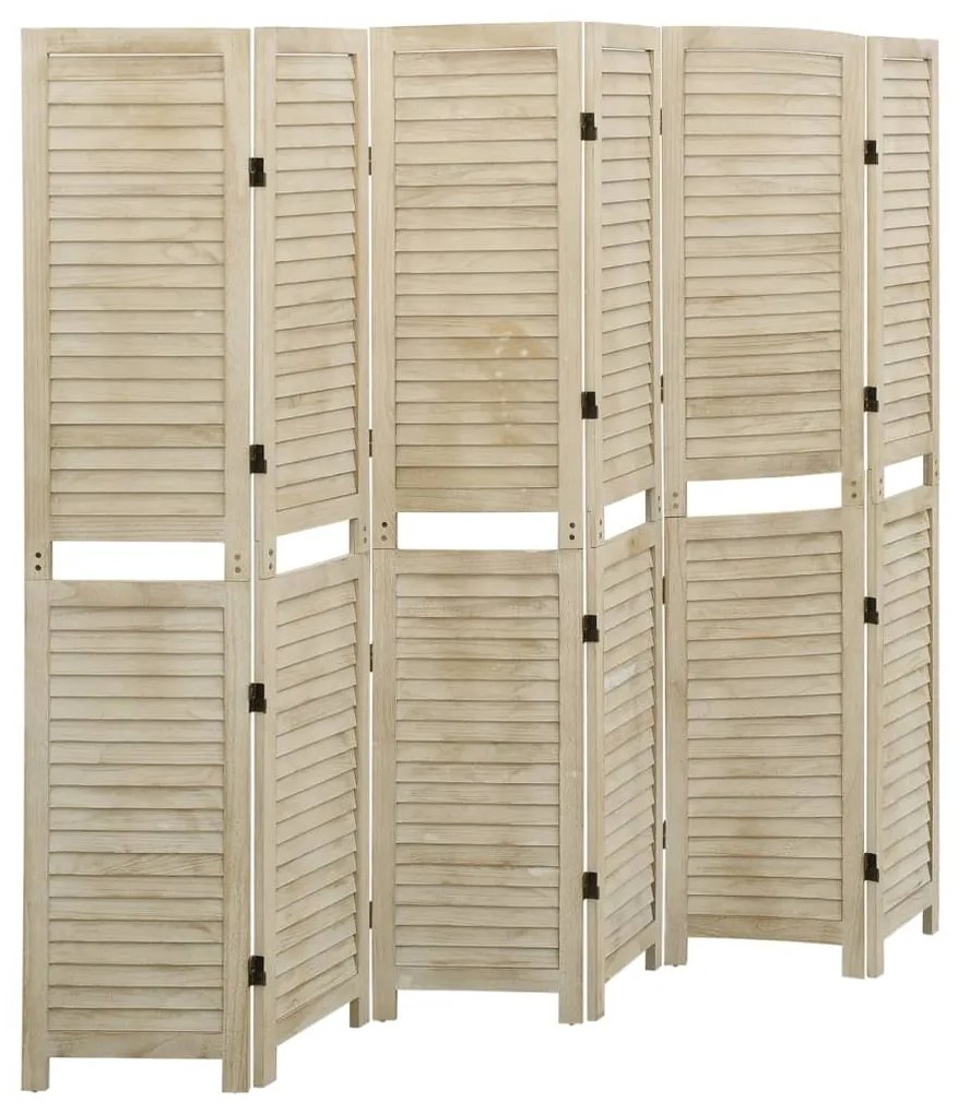 Divisorio A 6 Pannelli 210 X 165 Cm Legno Massello Di Paulownia /