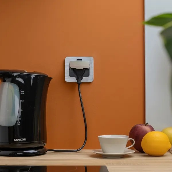 Brilagi - Presa a pavimento da incasso per esterni IP55 cromato opaco rettangolare