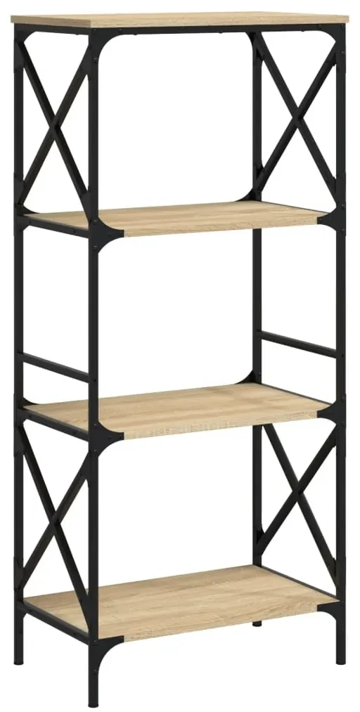 Libreria 4 ripiani rovere sonoma 59x35x132 cm legno multistrato