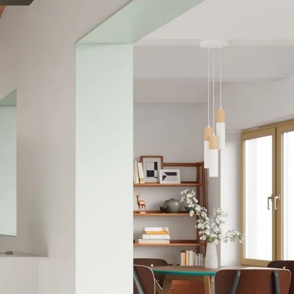 Sollux SL.1013 - Lampadario a sospensione con filo PABLO 3xGU10/40W/230V bianco