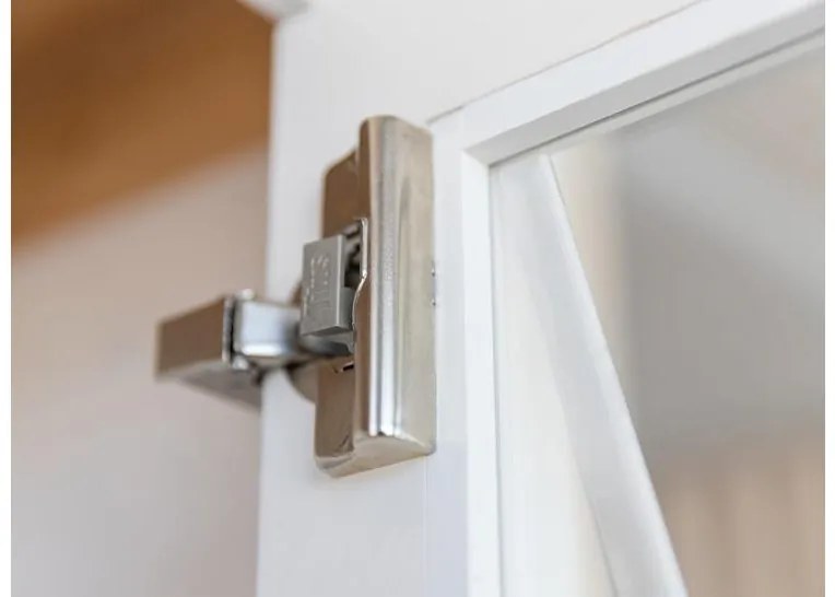 Vetrina legno massello pino due ante bianca naturale shabby