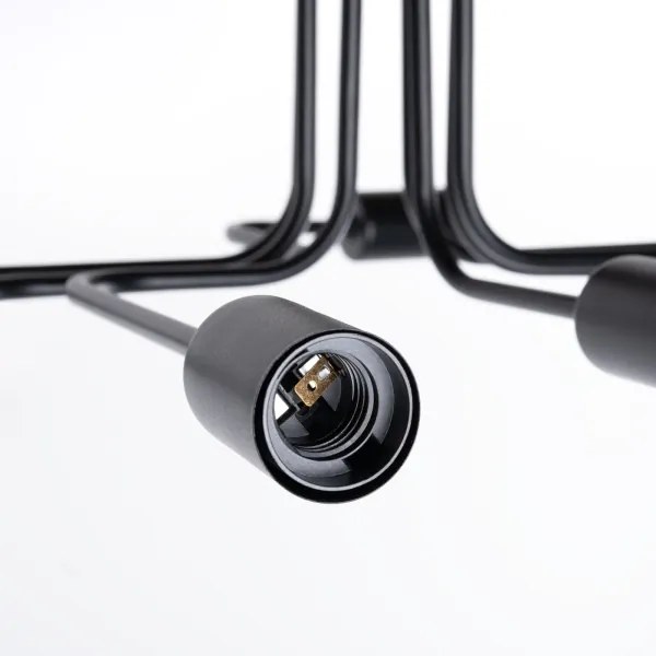 Sollux SL.1448 - Lampadario a plafone VECTOR 8xE27/15W/230V nero