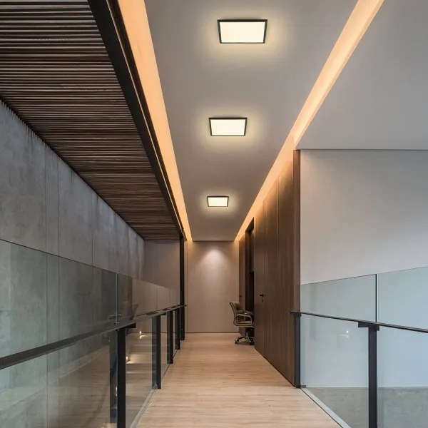 Brilagi - Lampada LED dimmerabile SLIMFRAME LED/25W/230V 30x30 cm nera + telecomando