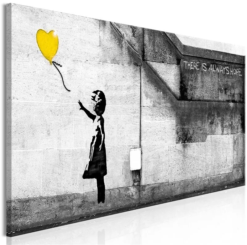 Quadro There is Always Hope (1 Part) Narrow Yellow  Colore Giallo, Dimensioni e Misure 135x45