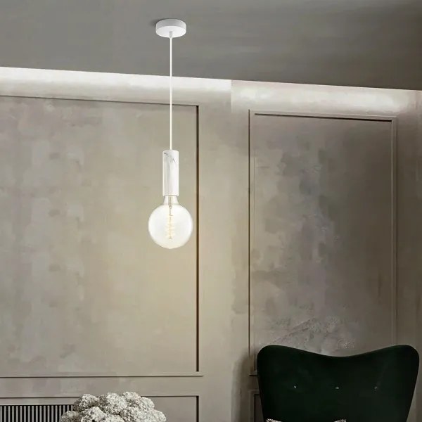Lampadario a cavo SAGA 1xE27/40W/230V marmo