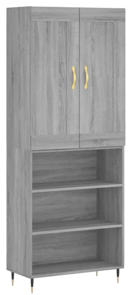 Credenza grigio sonoma 69,5x34x180 cm in legno multistrato