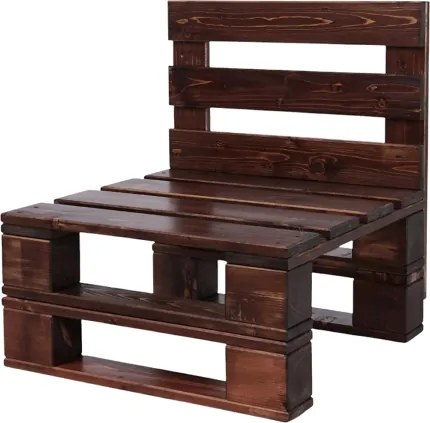 Poltrona 60x61 cm in legno di abete Noce stile pallet per taverna o giardino