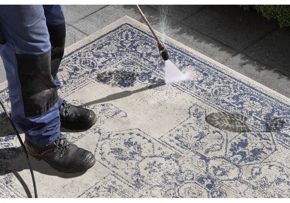 Tappeto da esterno blu e crema , 160 x 230 cm Borbon - NORTHRUGS