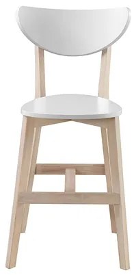 Set di 2 sgabelli da bar scandinavo bianco e legno 65cm LEENA