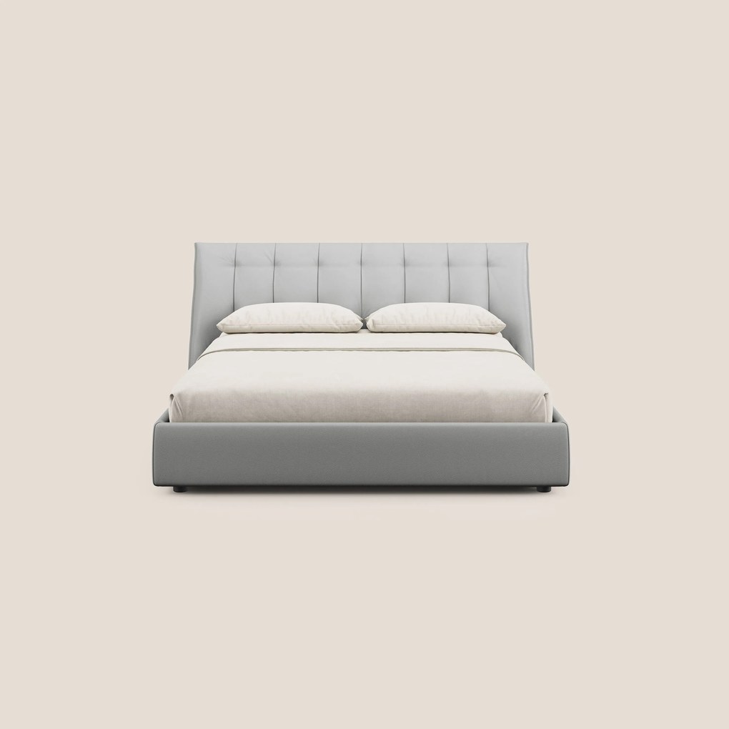 Clizia letto imbottito di design con vano contenitore in ecopelle impermeabile T04