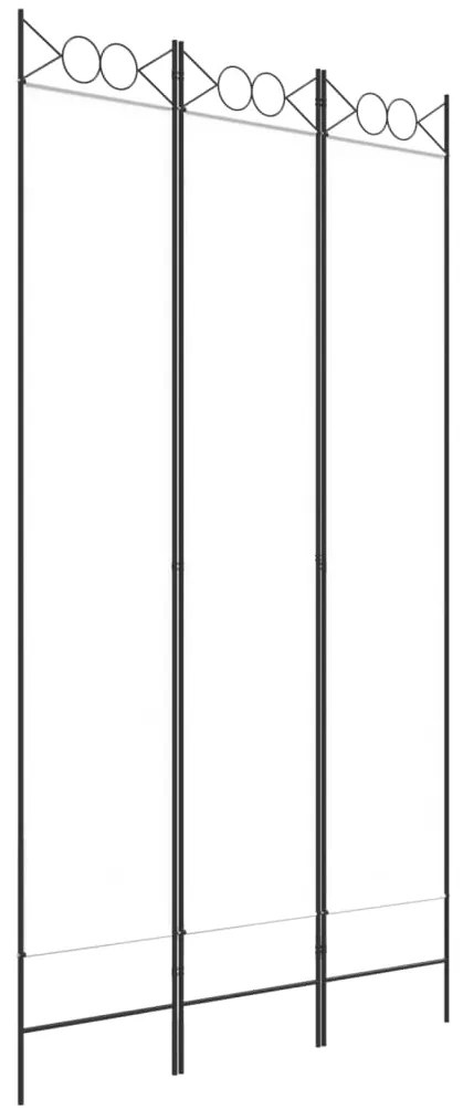 Divisorio a 3 pannelli bianco 120x220 cm in tessuto