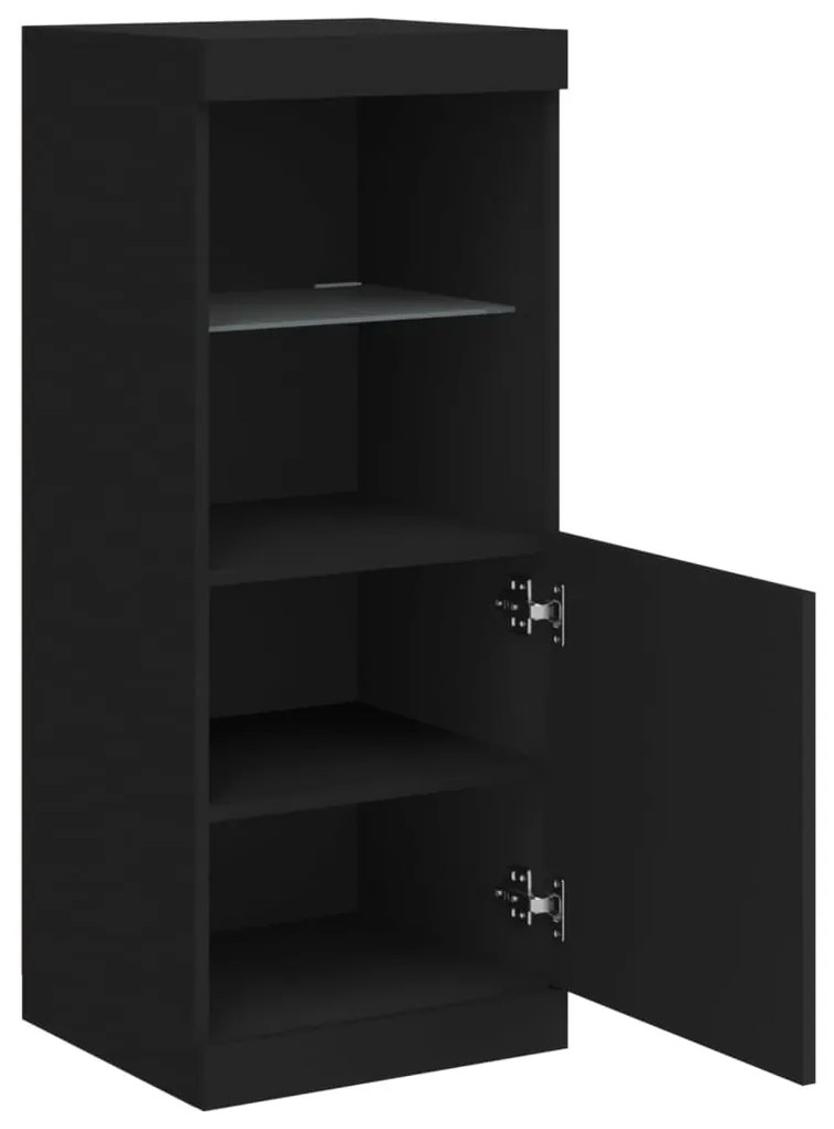 Credenza con Luci LED Nera 41x37x100 cm