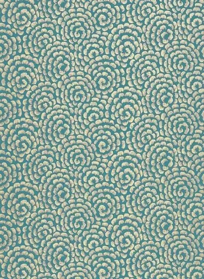 Tapete Kingsley von Nina Campbell - Peacock/ Gold