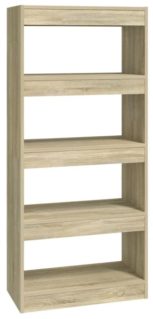 Libreria/divisorio rovere sonoma 60x30x135 cm legno multistrato