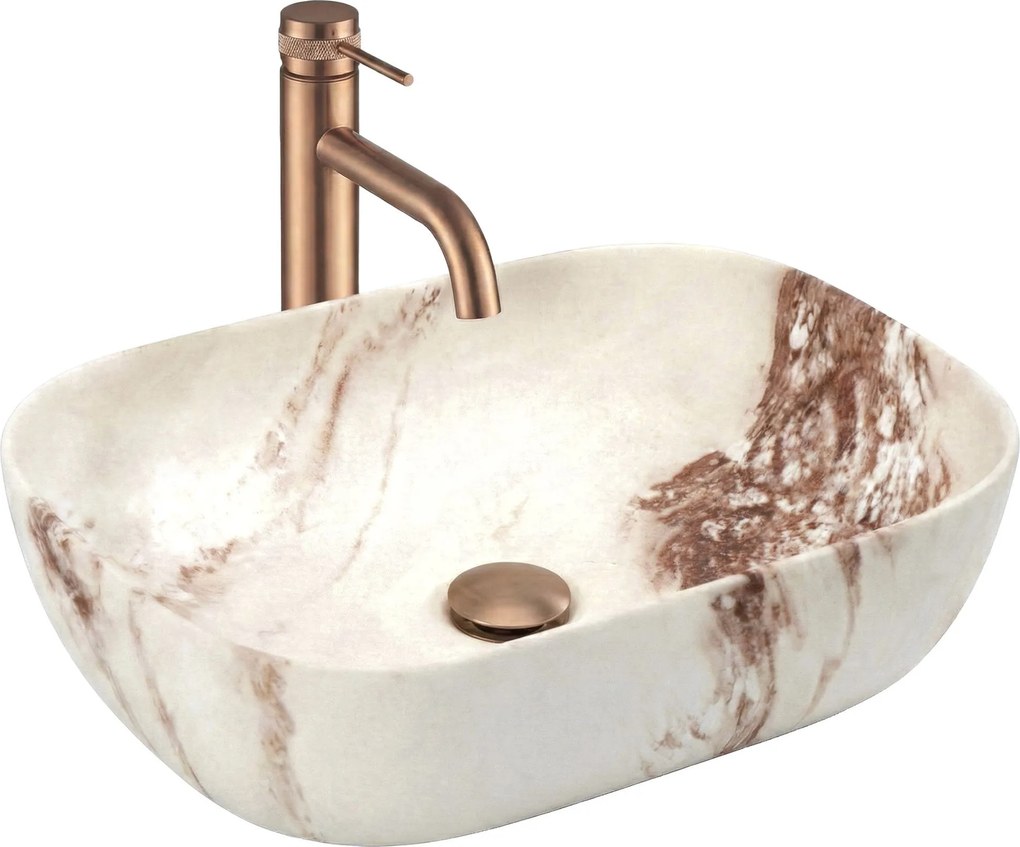 Lavabo da appoggio Rea Belinda Marrone Matt