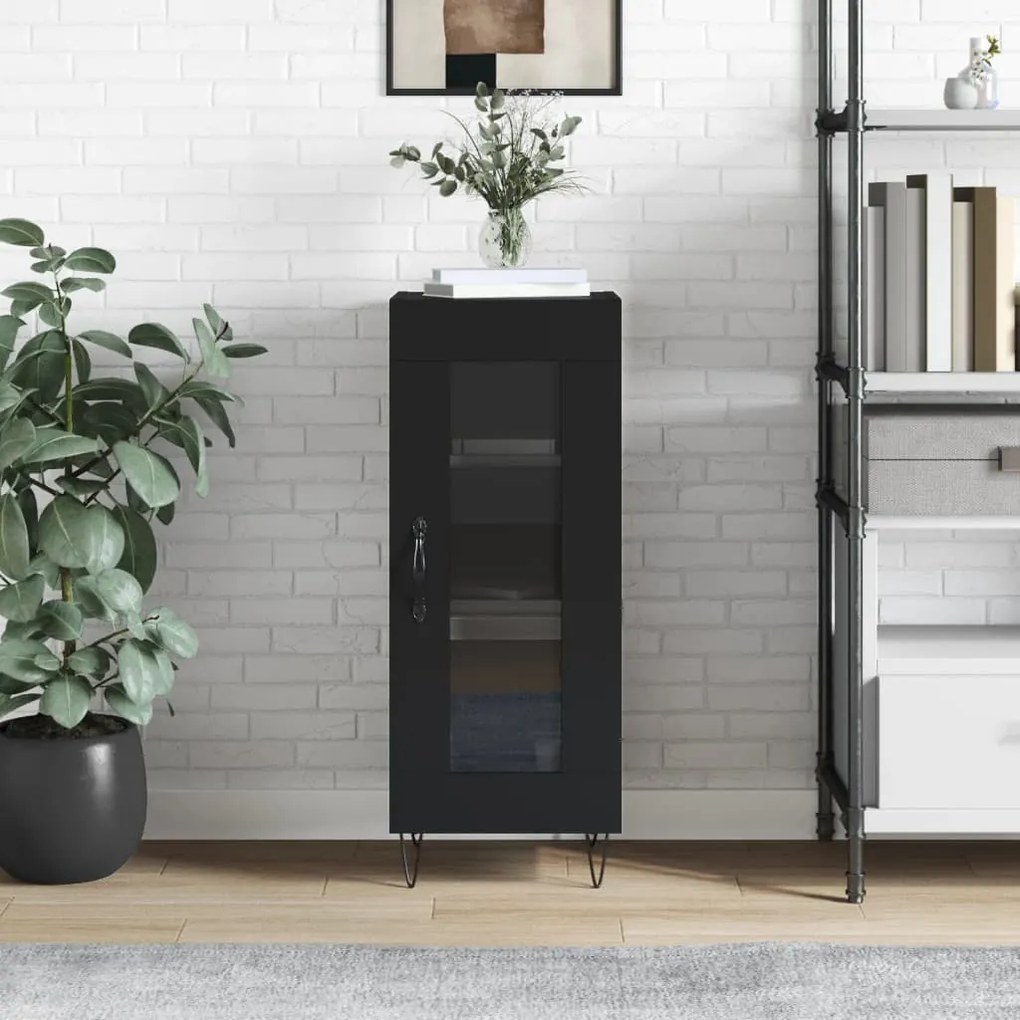 Credenza Nero 34,5x34x90 Cm İn Legno Multistrato /