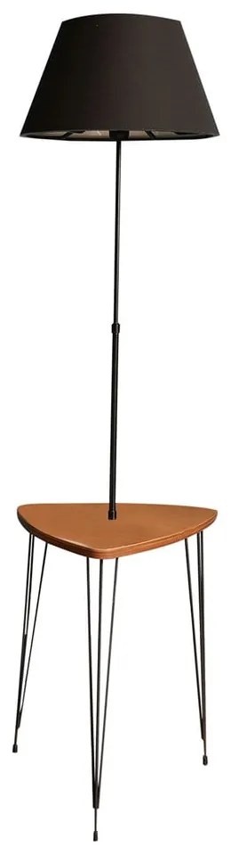 Lampada da terra nera/di colore naturale con paralume in tessuto (altezza totale 147 cm) – Opviq lights