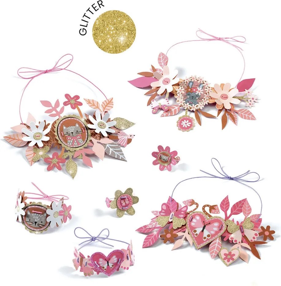 Fai da te - Set di gioielli con medaglioni e glitter