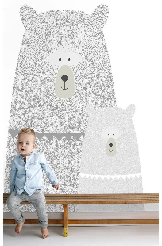 Fotomurale ESTA Mamma, grigio e argento fondo bianco 186X280 cm