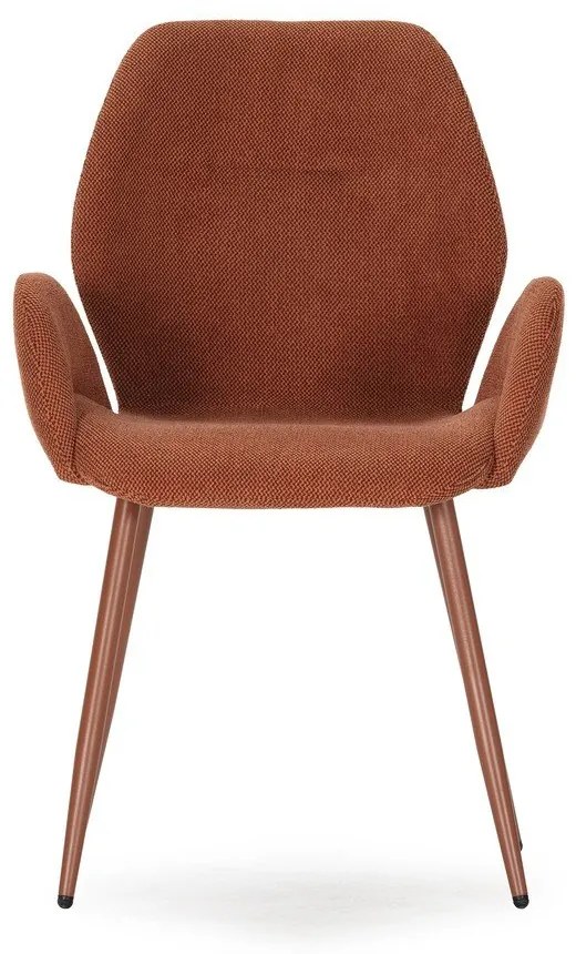 Set di sedie da pranzo color terracotta in imbottito 2 pz Ansu – Marckeric