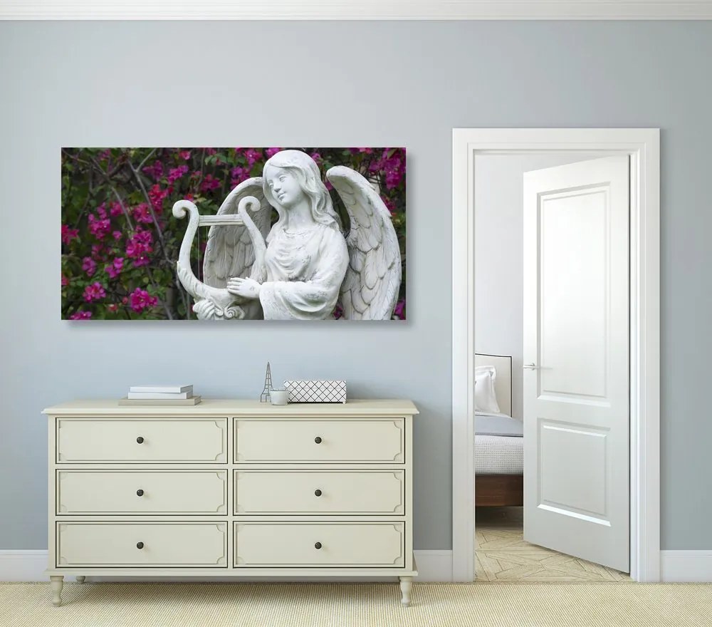 Quadro su tela – Angelo che suona l'arpa