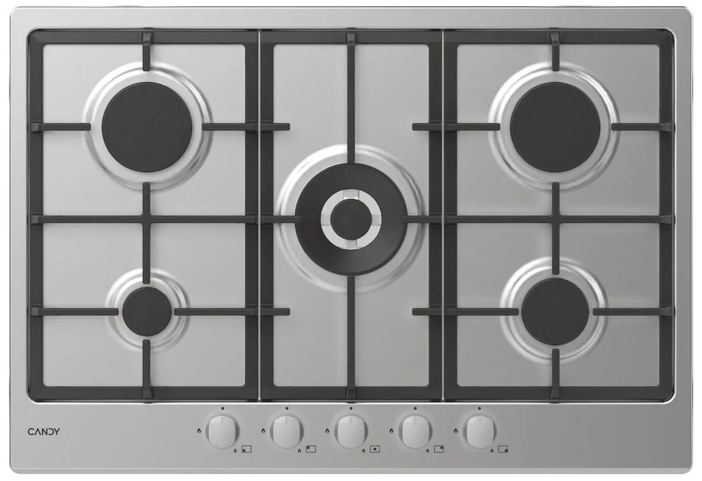 Piano cottura 5 fuochi CHG74WX GHISA INOX CANDY