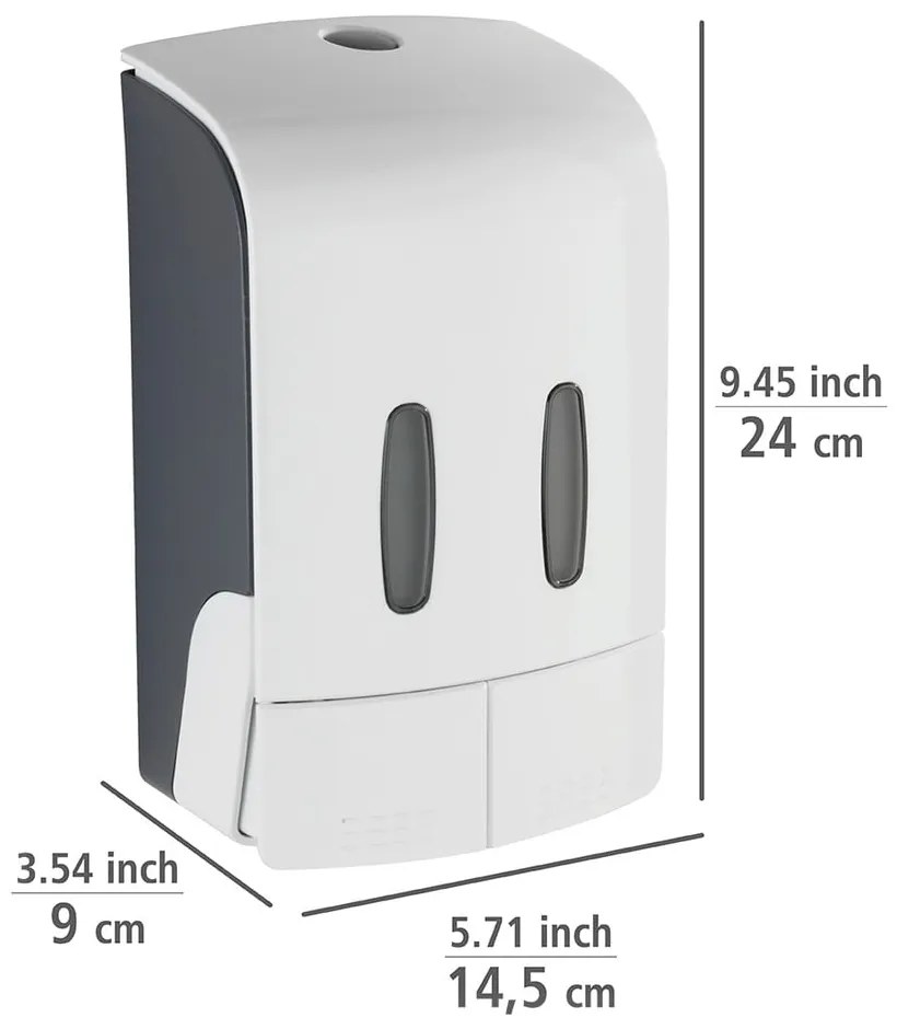 Dispenser di sapone in plastica bianco da parete 0,96 l Tartas - Wenko