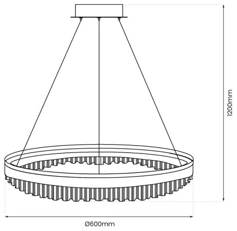 Lampadario LED a sospensione con filo LED/52W/230V diametro 60 cm oro